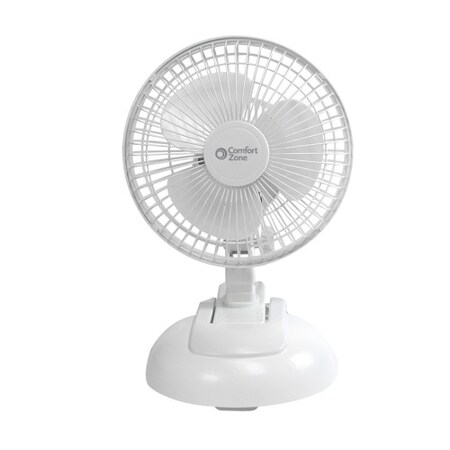 Comfort Zone 6 in. White 2-in-1 Clip-On or Desk Fan CZ6XMWT